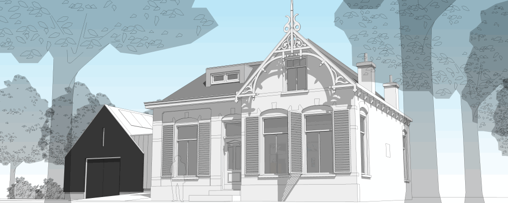Impressie gerestaureerde voorgevel