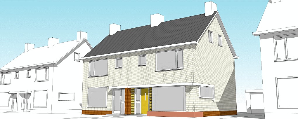 Overzicht nieuwe voorgevel